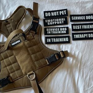 Desert Sand Dog Harness with Patches